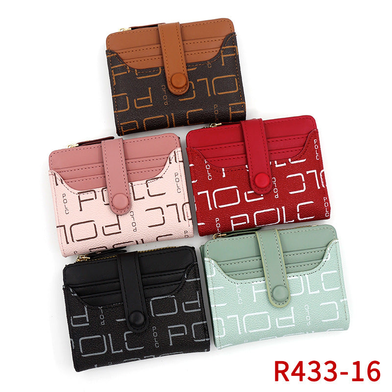 Women's Korean Crocodile Pattern Short Thin Large Ladies Wallet
