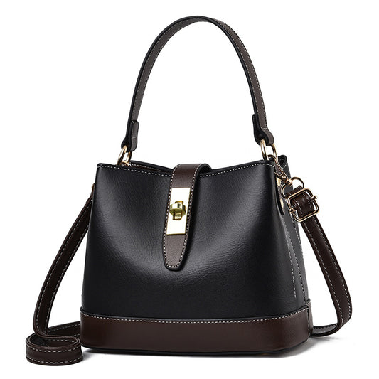 Women's Versatile Large Capacity Fashionable Fashion Retro Bucket Bags