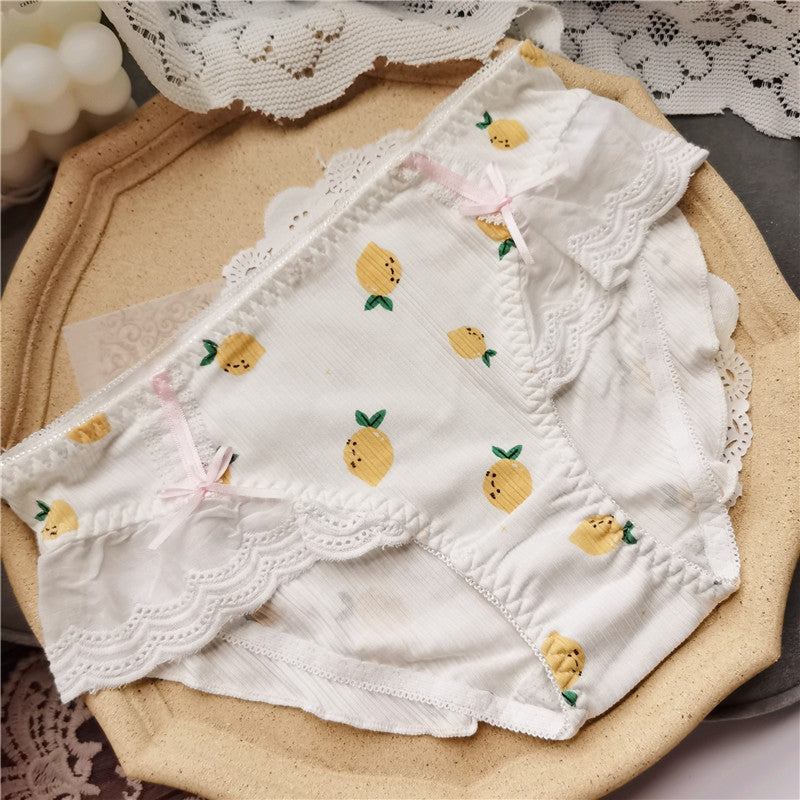 Women's Sweet Little Princess Cute Cotton Lace Panties