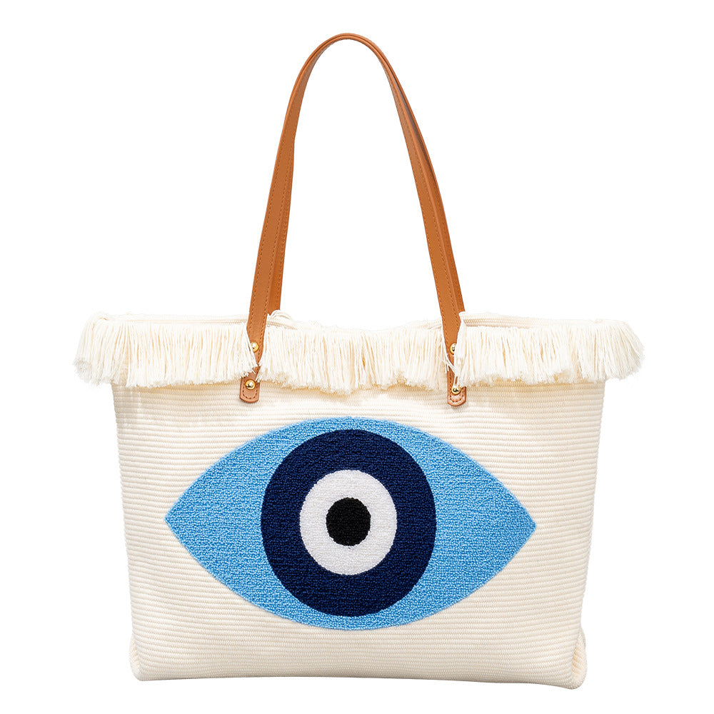 Women's Towel Embroidery Canvas Bohemian Ethnic Style Tote Bags