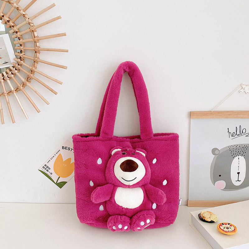 Large Capacity Plush Cute Sweet Cartoon Handbags
