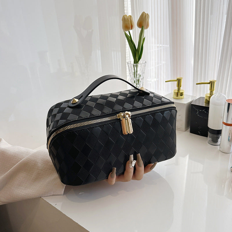 Diamond Lattice Portable Advanced Multifunctional Waterproof Cosmetics Makeup Bag