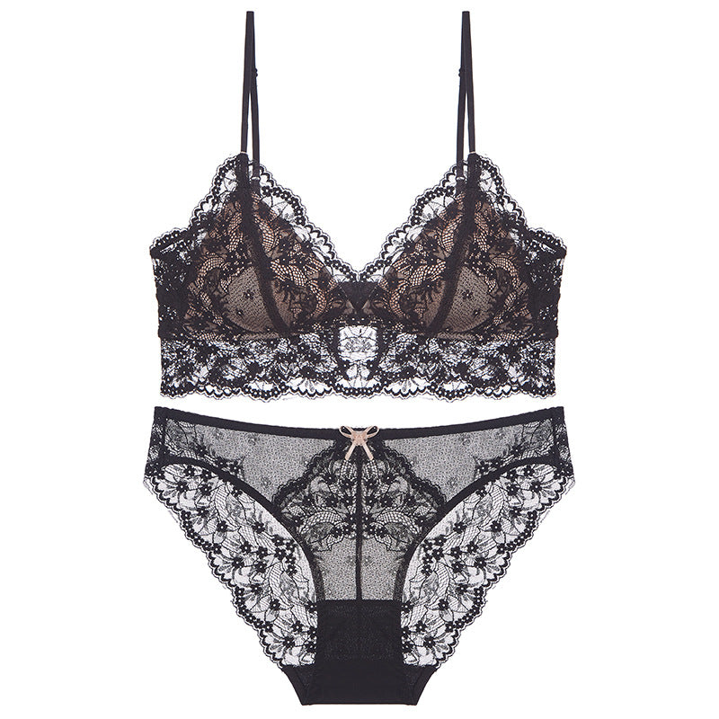 Women's French Sexy Underwear Summer Thin Triangle Cup Lingerie Sets