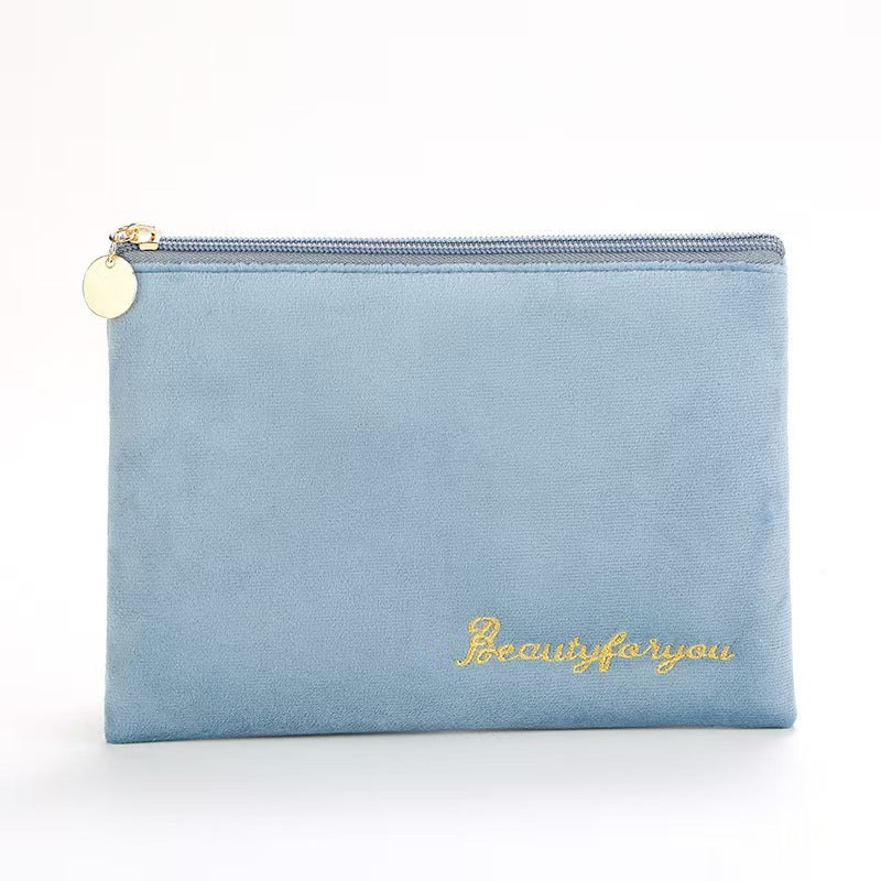 Plush Good-looking Storage Flannelette Large Capacity Embroidery Cosmetic Bags