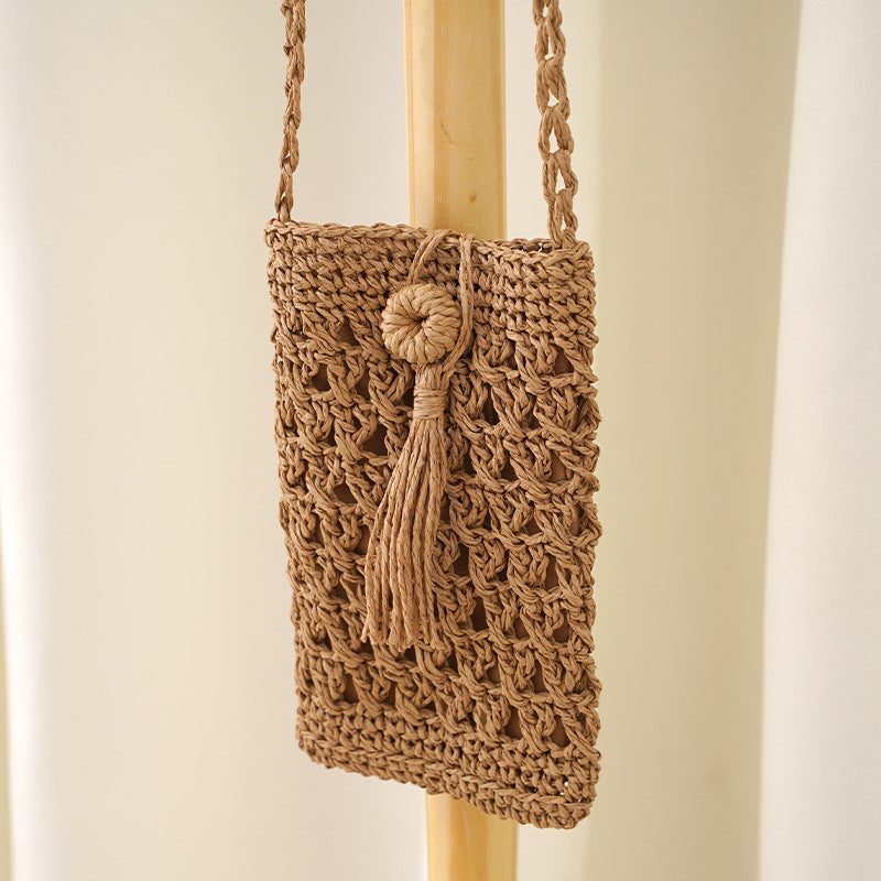 Women's Handmade Straw Simple Fashion Woven Mobile Women's Shoulder Bag