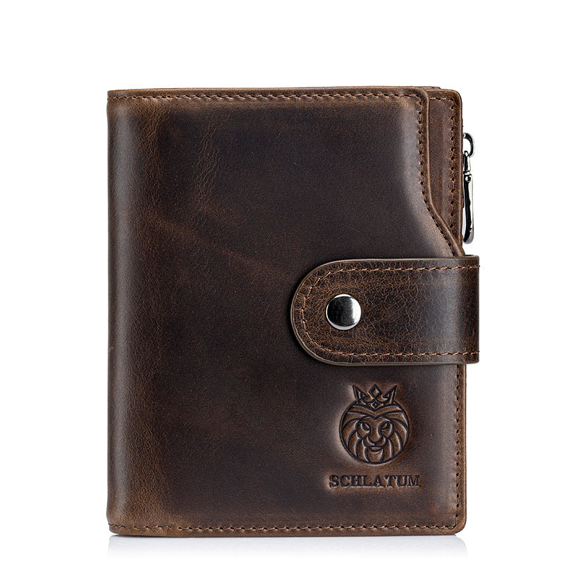 Men's First Layer Cowhide Swiping Leather Vintage Men's Wallets