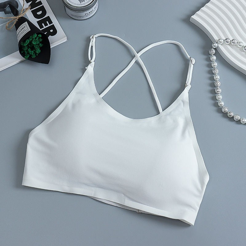 Women's Silk Ice Seamless Cross Beauty Back Thin Tanks Camis