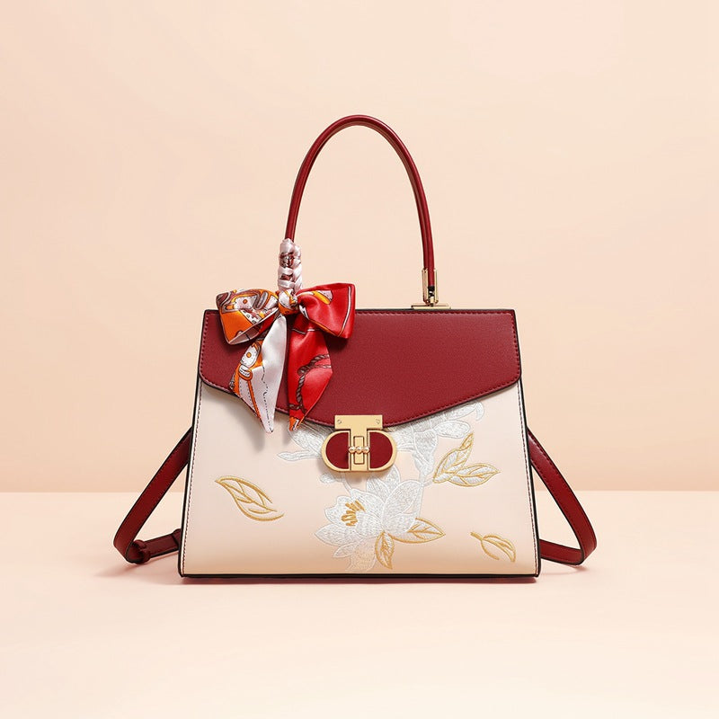 Women's Chinese Style Embroidery Red Mother Wedding Women's Messenger Bag
