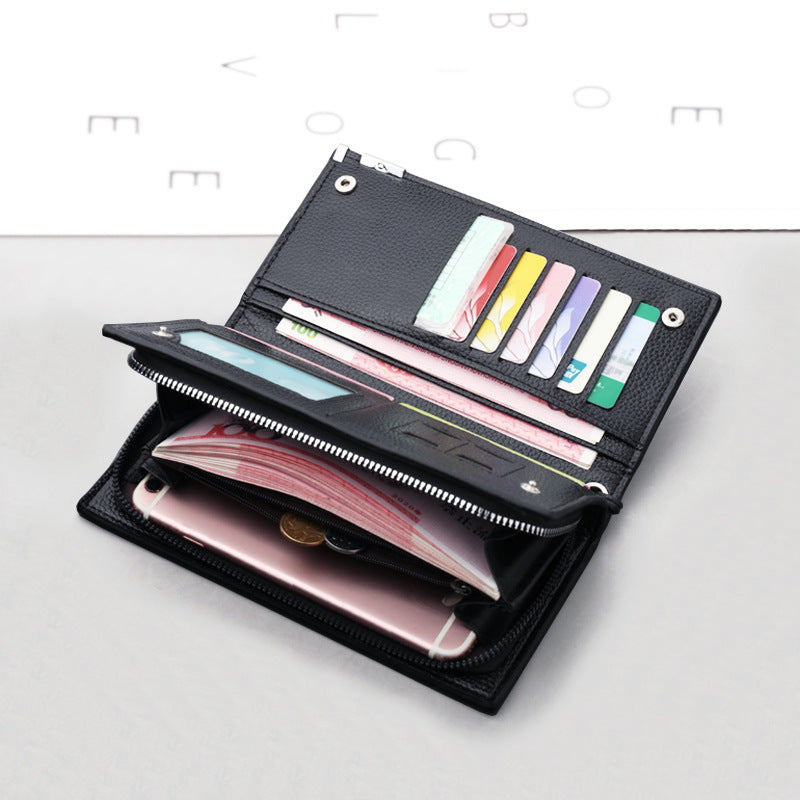 Men's Zipper Fashion Mobile Large Capacity Long Business Simple Handbags