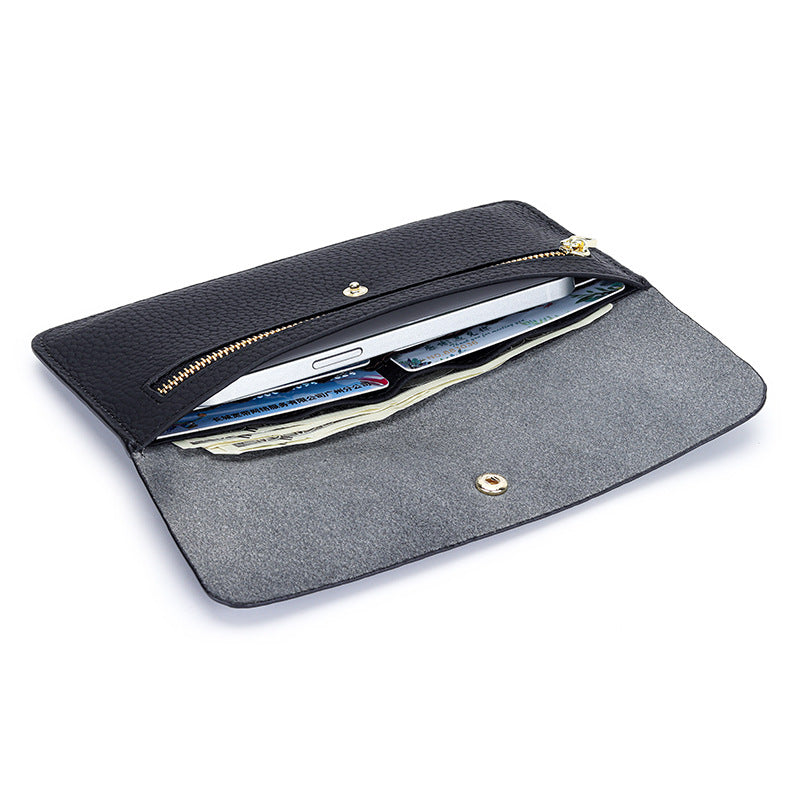 Women's Cowhide Long Hand-held Genuine Leather Ladies Wallet