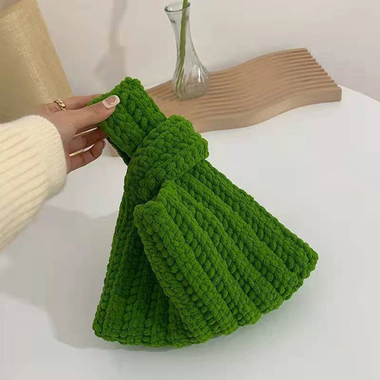 Style Wrist Hand-woven Wool Finished Crochet Handbags