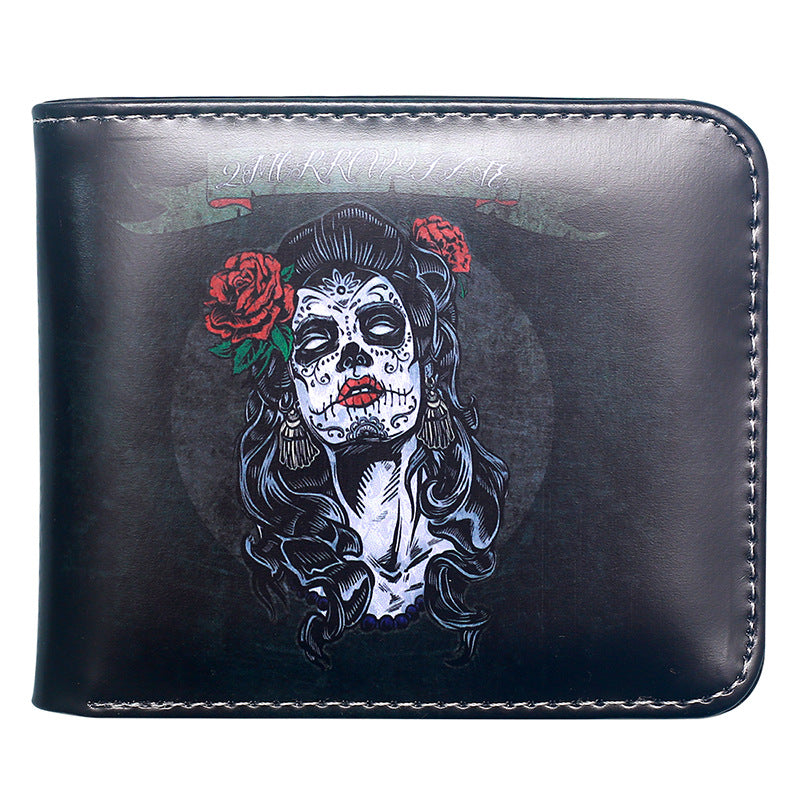 Skull Short Zipper Cartoon Anime To Ladies Wallet
