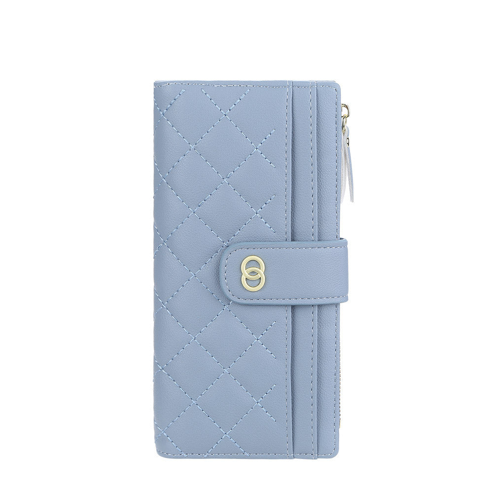 Women's Korean Style Embroidered Zipper Hasp Clutch Bags