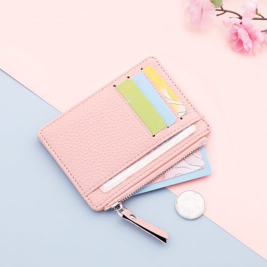 Korean Zip Candy Color Bus Bank Card Holder
