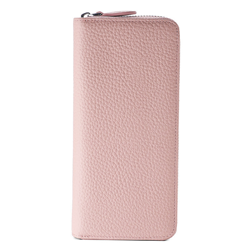 Women's Genuine Leather Long Zipper Clutch Bags