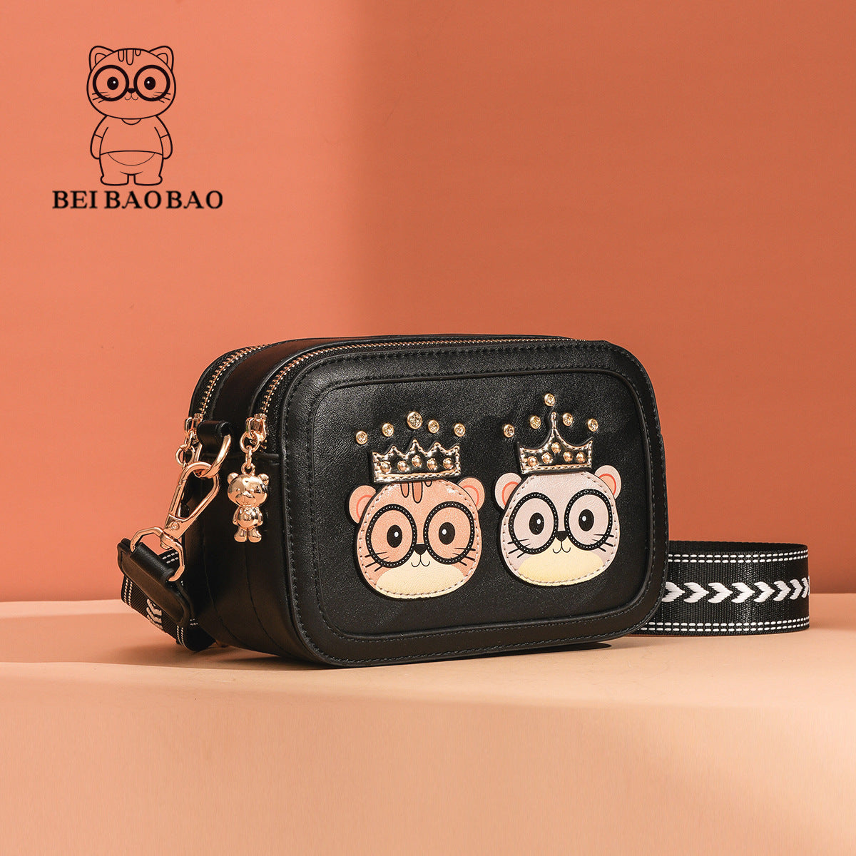Women's Source Cartoon Cat Fashion Color Contrast Commuter Shoulder Bags