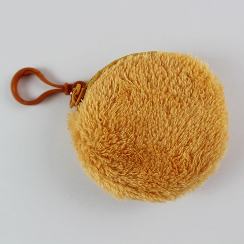 New Fleece Light Plate Round Storage Coin Purses