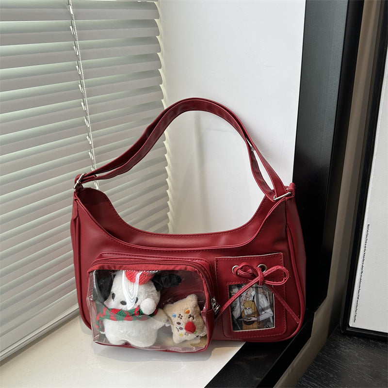 Women's Cute Large Capacity Summer Trendy Unique Transparent Creative Pain Women's Shoulder Bag