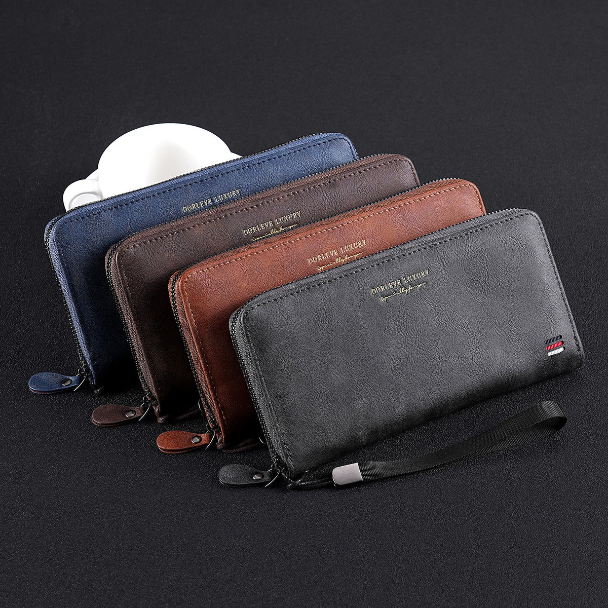 Men's Zipper Long Storage Business Elite Handbags