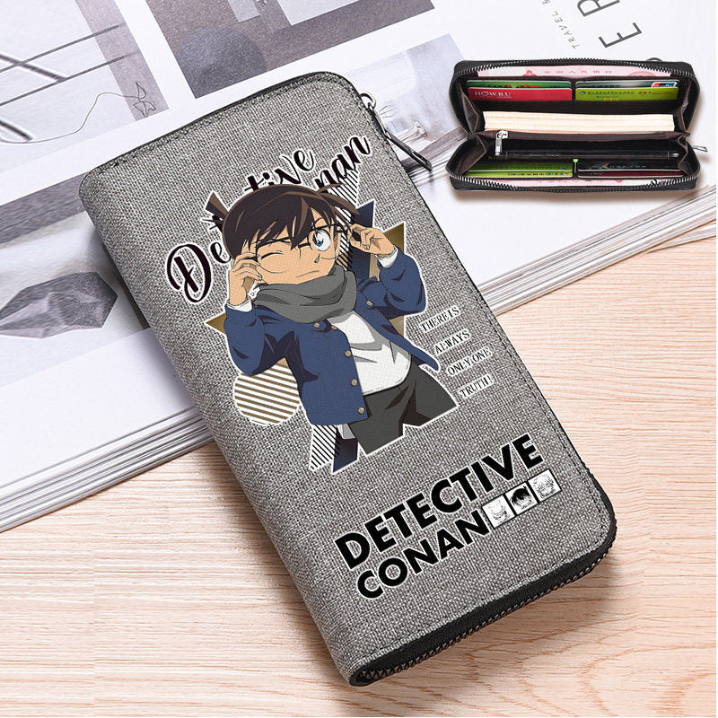 Women's & Men's Detective Conan College Cartoon Trend Canvas Men's Wallet