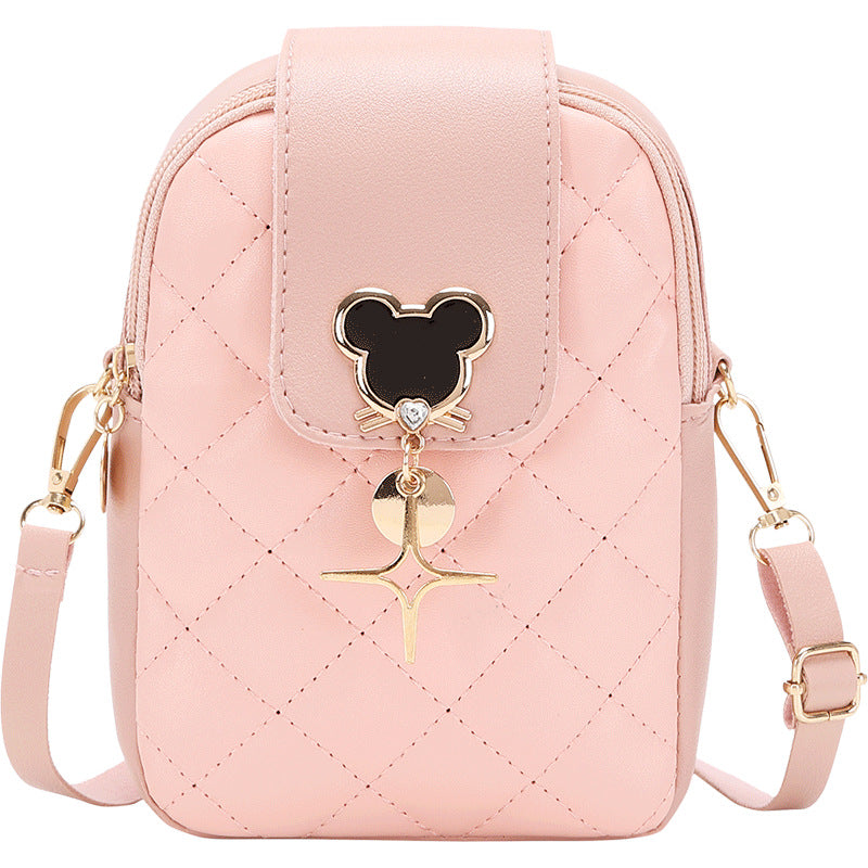 Women's Rhombus Chain Trendy Fashion Pouches Mobile Female Bags