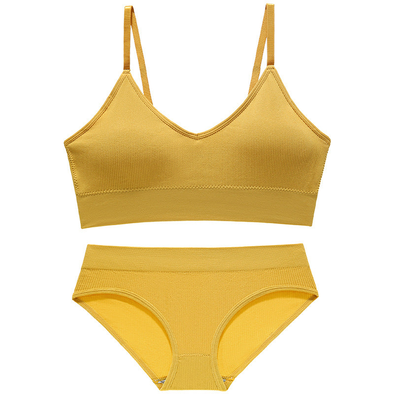 Women's Show Small Thin French Triangle Cup Wireless Lingerie Sets