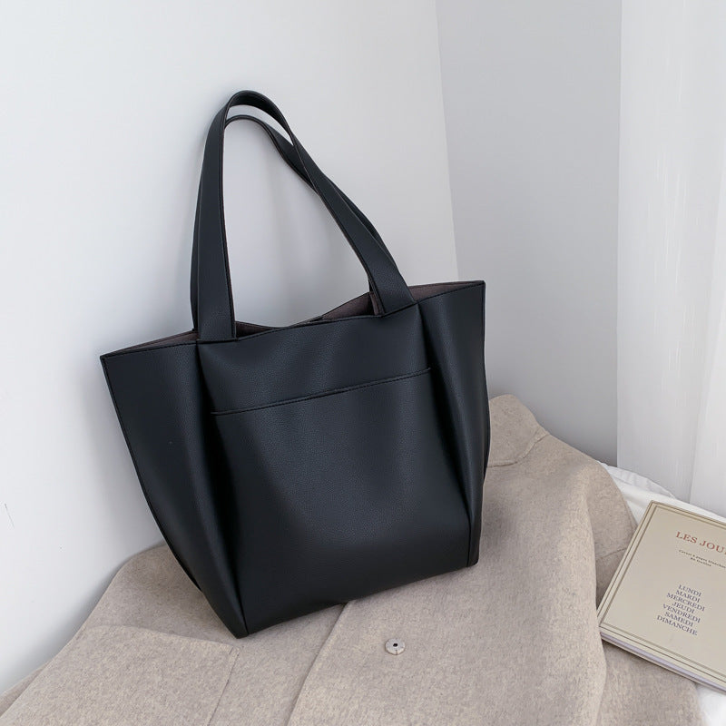 Women's Large Capacity Soft Autumn Korean Version Commuter Fashion Tote Bags