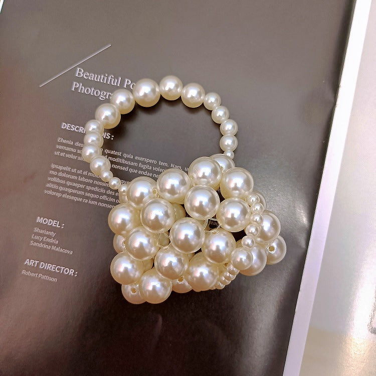 Gradually Pearl Portable Beaded Handmade Beads Niche Handbags
