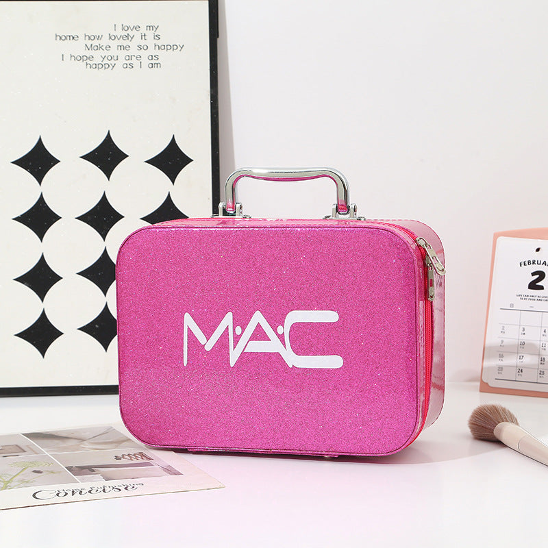 Children's Large Capacity Portable Glittering Powder Lettered Makeup Bag