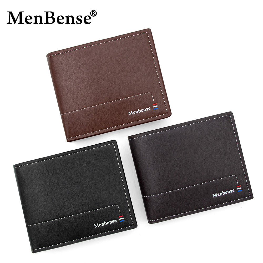 Men's Short Simple Business Multiple Slots Zipper Bags