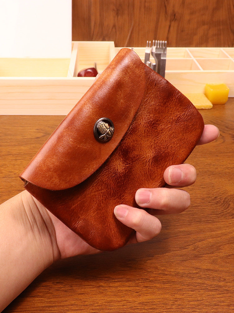 Women's & Men's & First Layer Cowhide Distressed Retro Large Card Holder