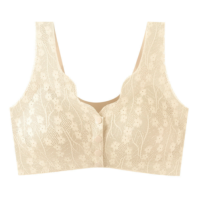 Women's Live Mom Front Buckle Thin Underwear Bras