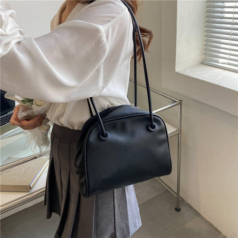 Women's Trendy Underarm Textured Shell Versatile Retro Shoulder Bags