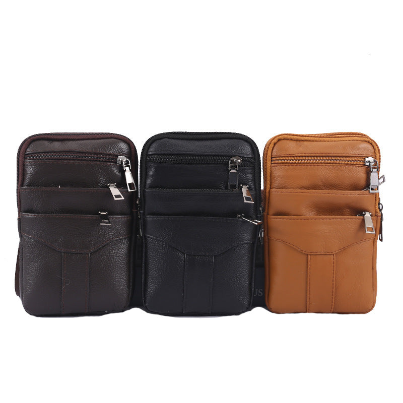 Men's Genuine Leather Mobile First Layer Vintage Phone Bags