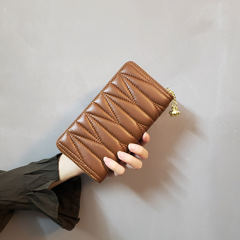 Women's Rhombus Long Change Mobile Tassel Handbags