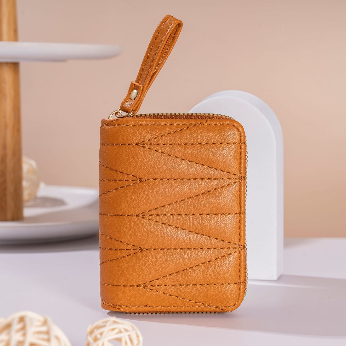 Women's Embroidery Thread Macaron Candy Color Classic Style Expanding Card Holder