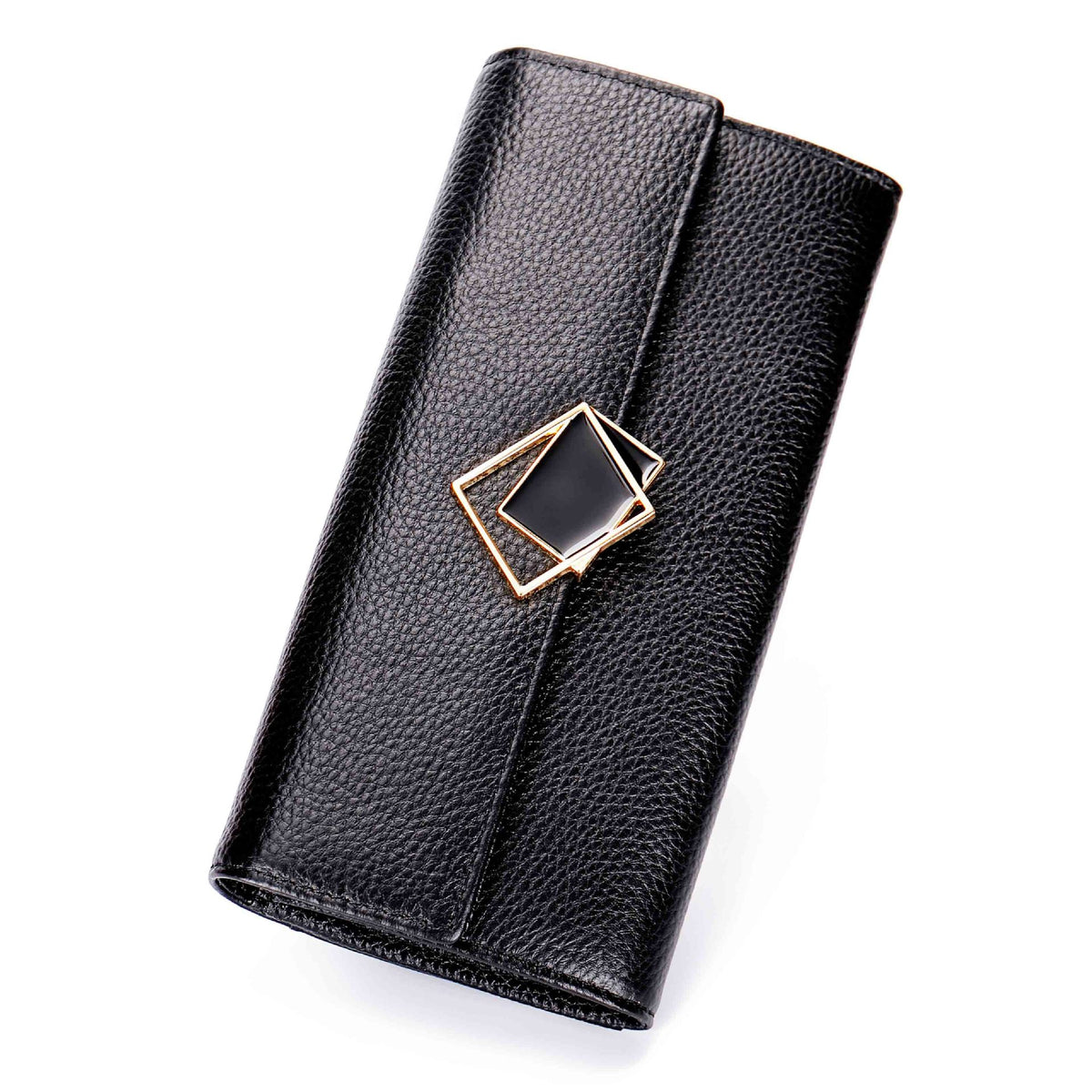 Women's Long Genuine Leather Cowhide Large Capacity Clutch Exquisite Multiple Ladies Wallet