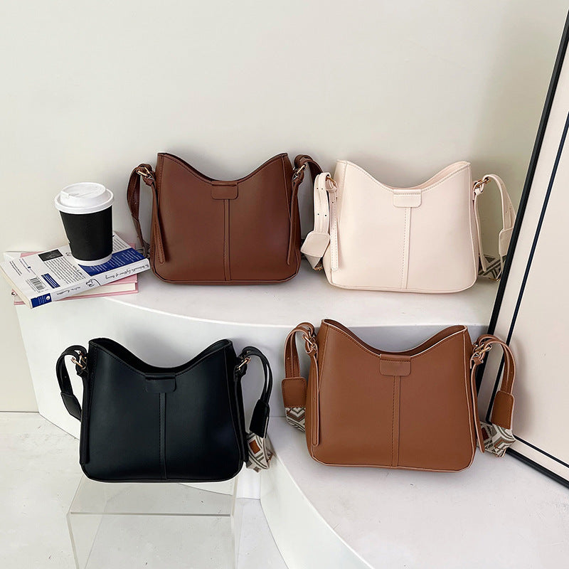 Women's Korean Style Affordable Luxury Fashion Retro Simple Solid Color Women's Shoulder Bag