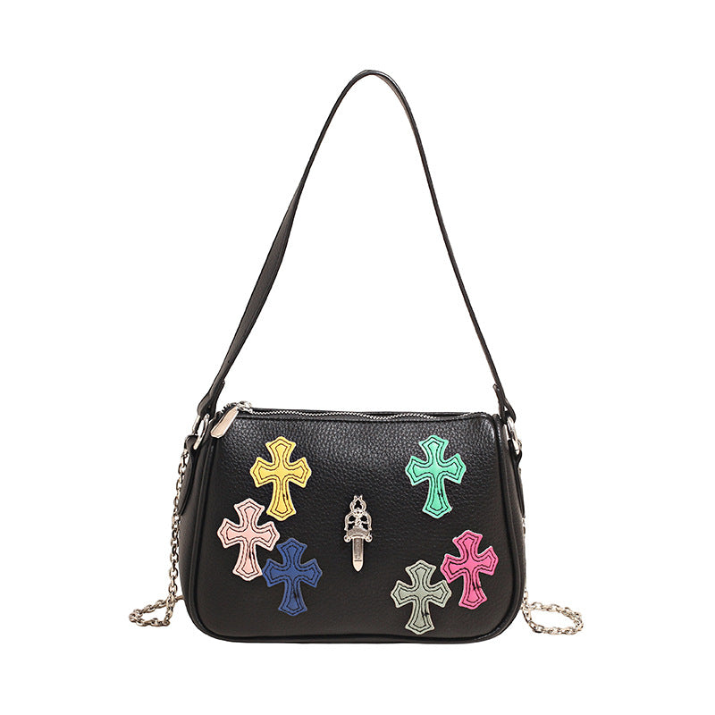 Women's Underarm Sword Cross Embroidered Chicken Fashion Women's Shoulder Bag