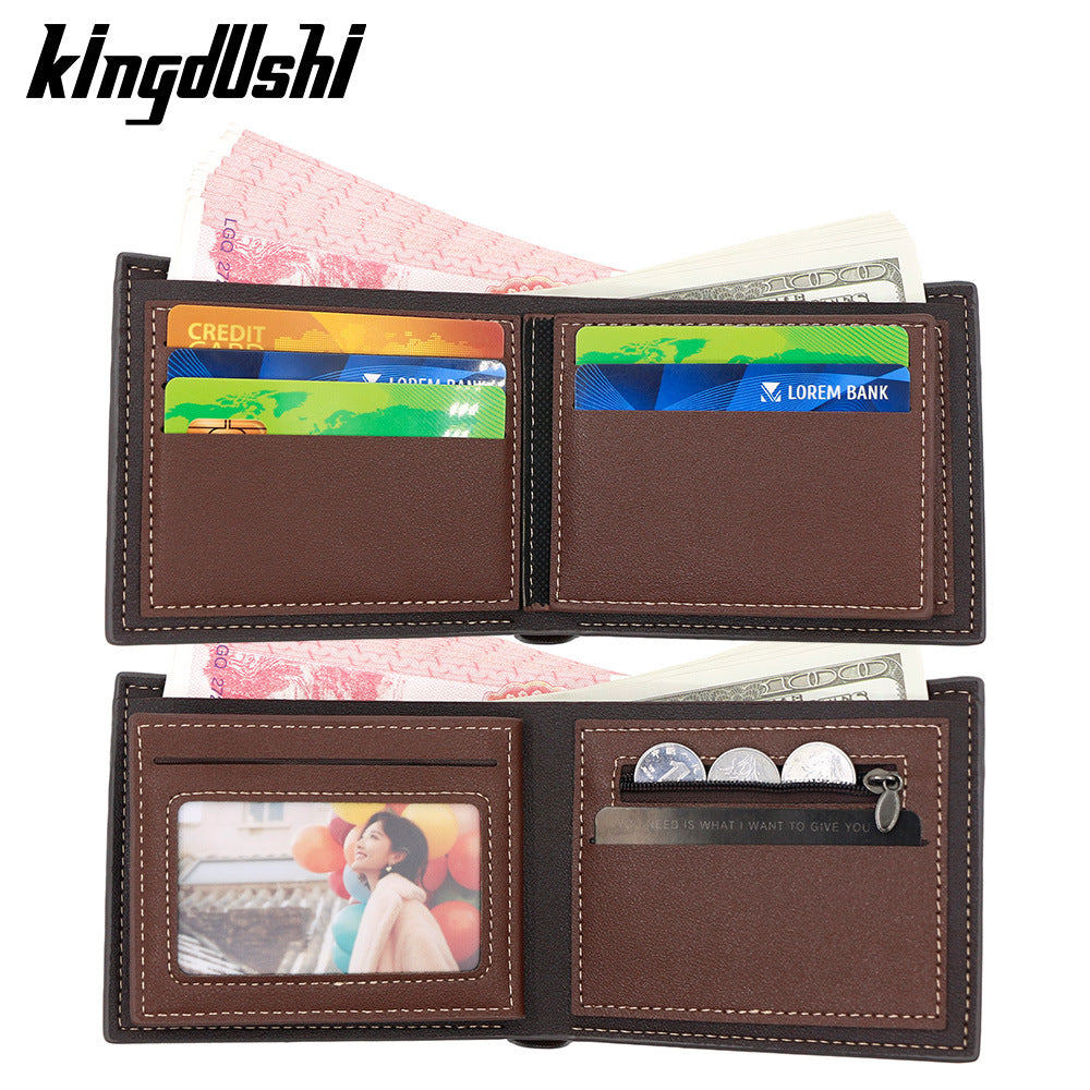 Men's Short Frosted Thin Open Zipper Pocket Bags