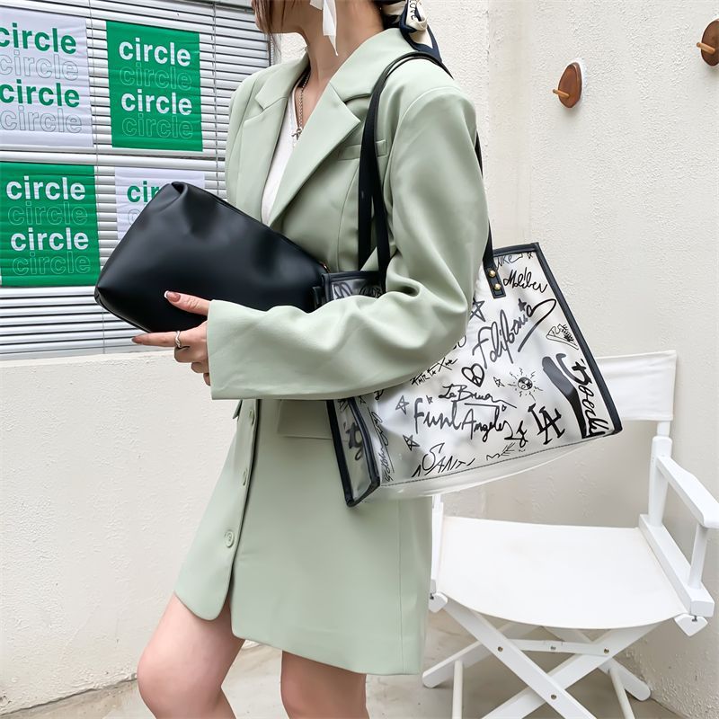 Versatile Transparent Family Waterproof Class Commuter Handbags