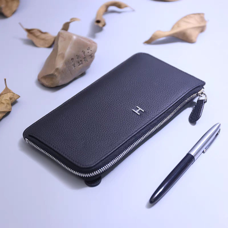 Women's Capacity Long First Layer Cowhide Clutch Ladies Wallet