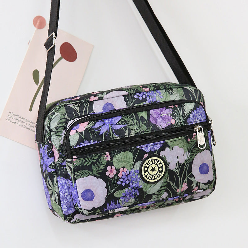 Women's Mother Oxford Cloth Stall Flower Crossbody Bags