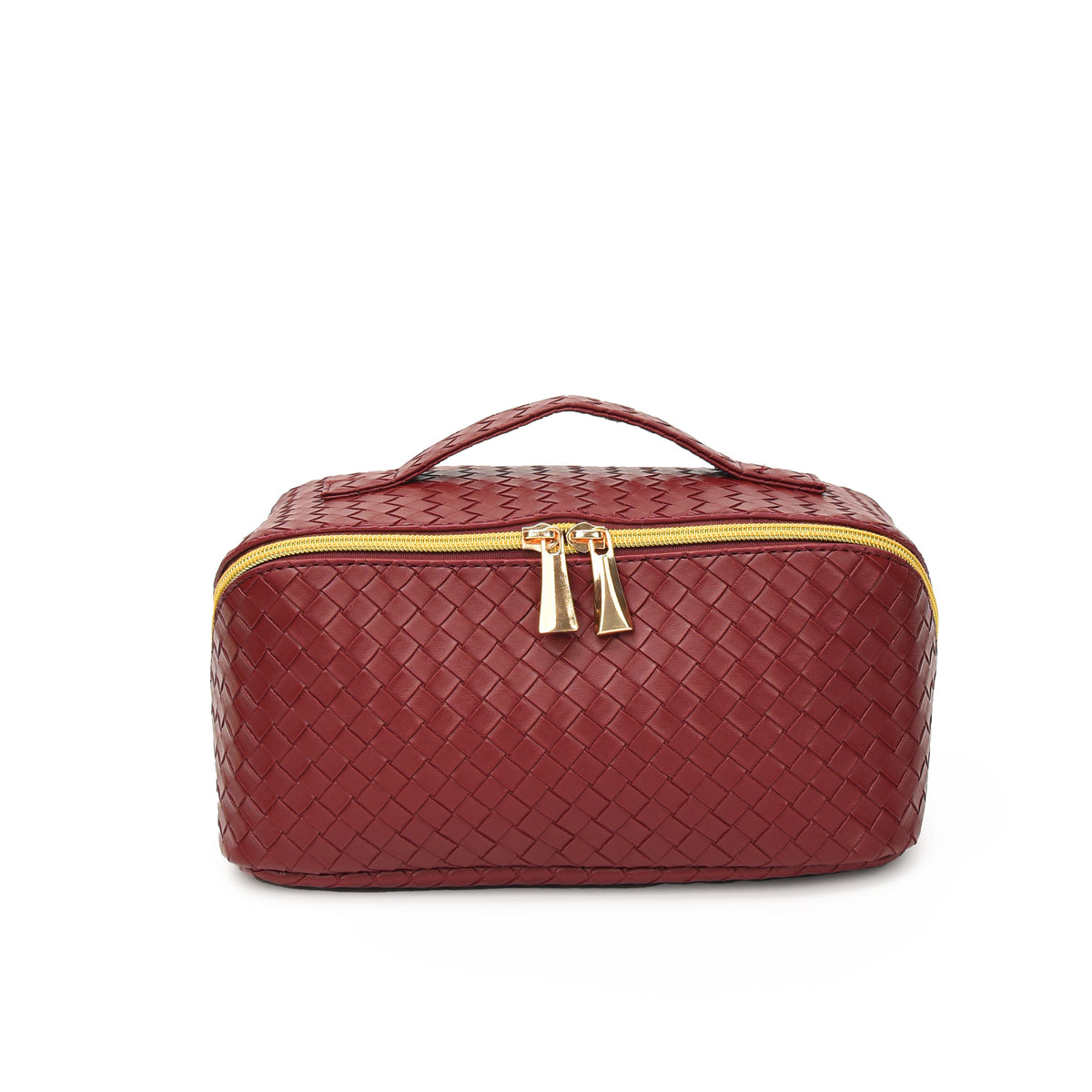 Woven Pattern High-grade Simple Large Capacity Storage Portable Tile Makeup Bag