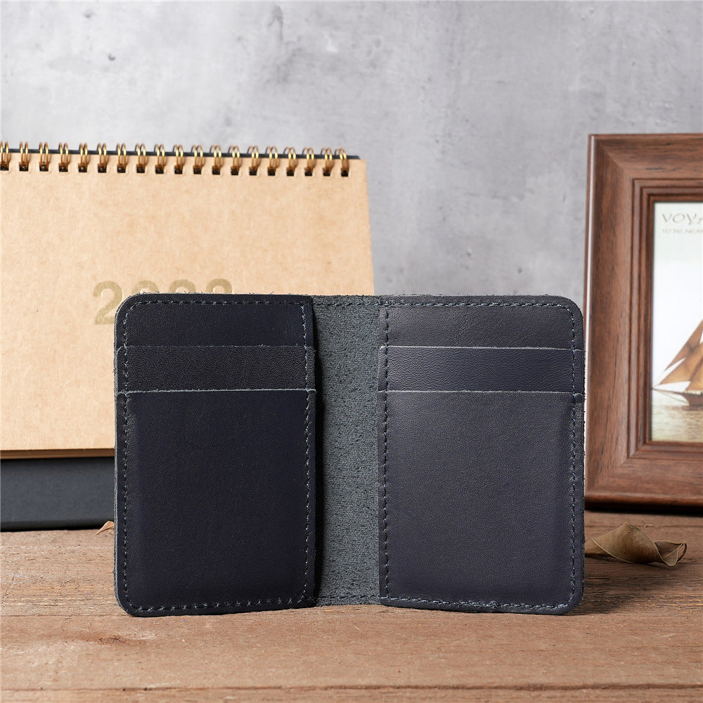 Men's Leather Crazy Horse Driving License Vintage Card Holder