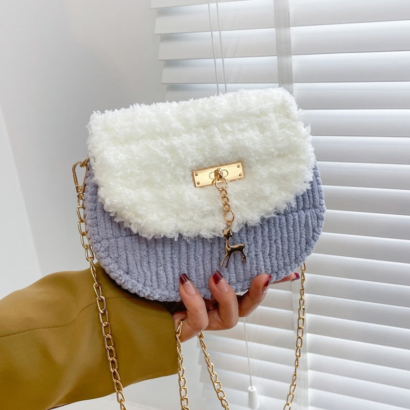 Finished Cat Hand-woven Homemade Material Plush Women's Messenger Bag