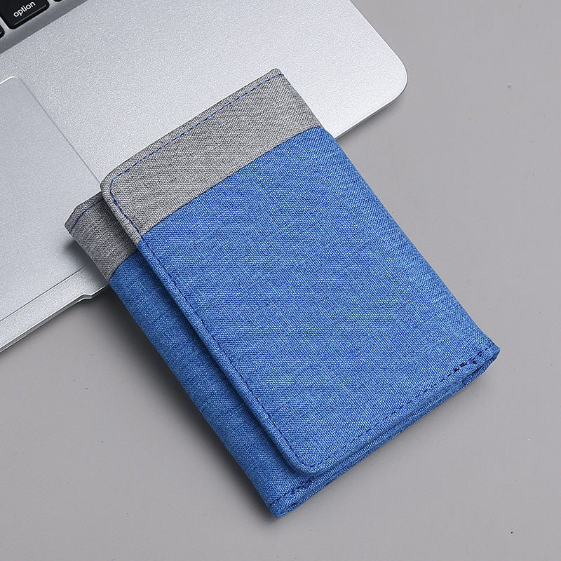 Men's Canvas Short Simple Contrast Color Denim Men's Wallets