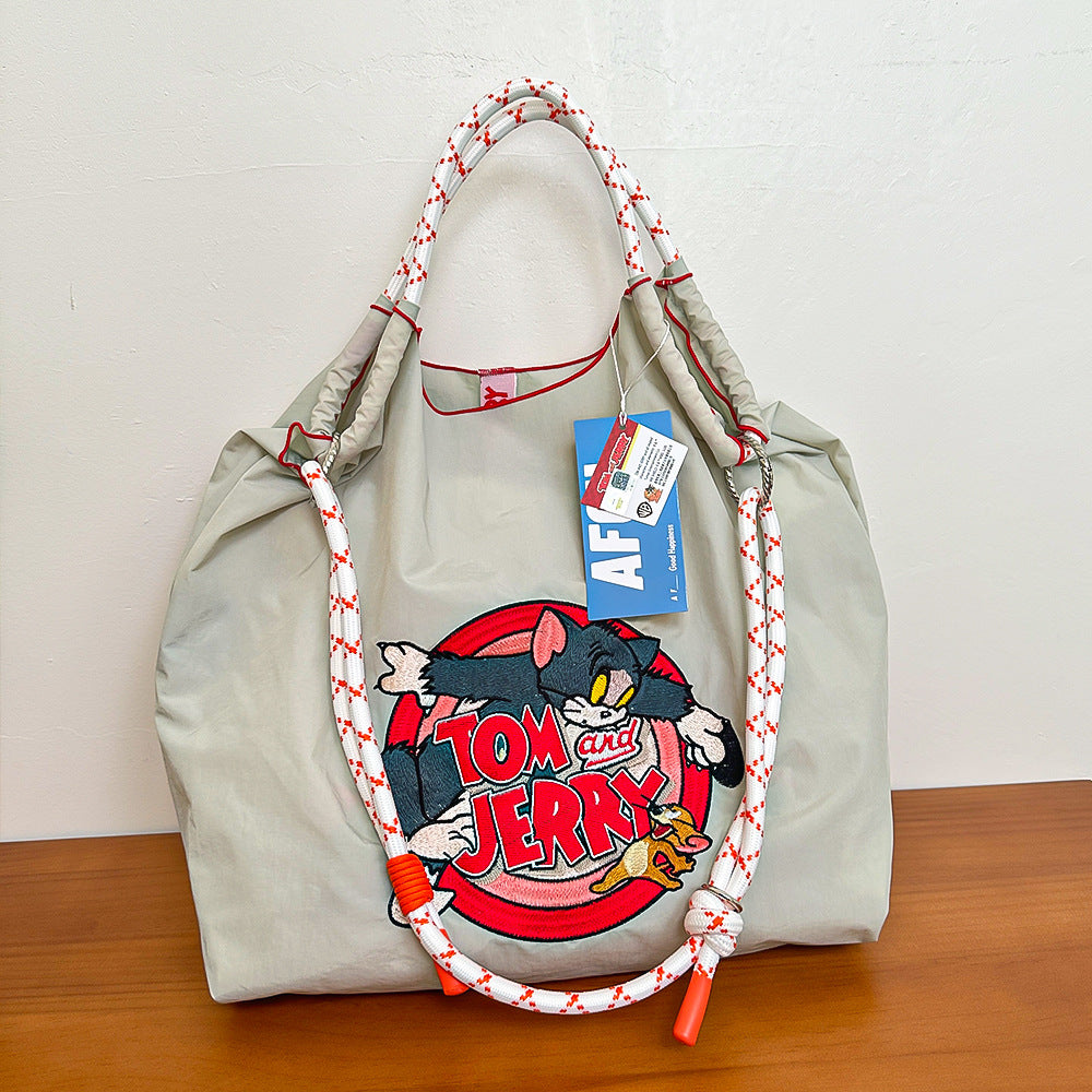 Authorized Embroidered Shopping Female Cartoon Fashion Portable Shoulder Bags