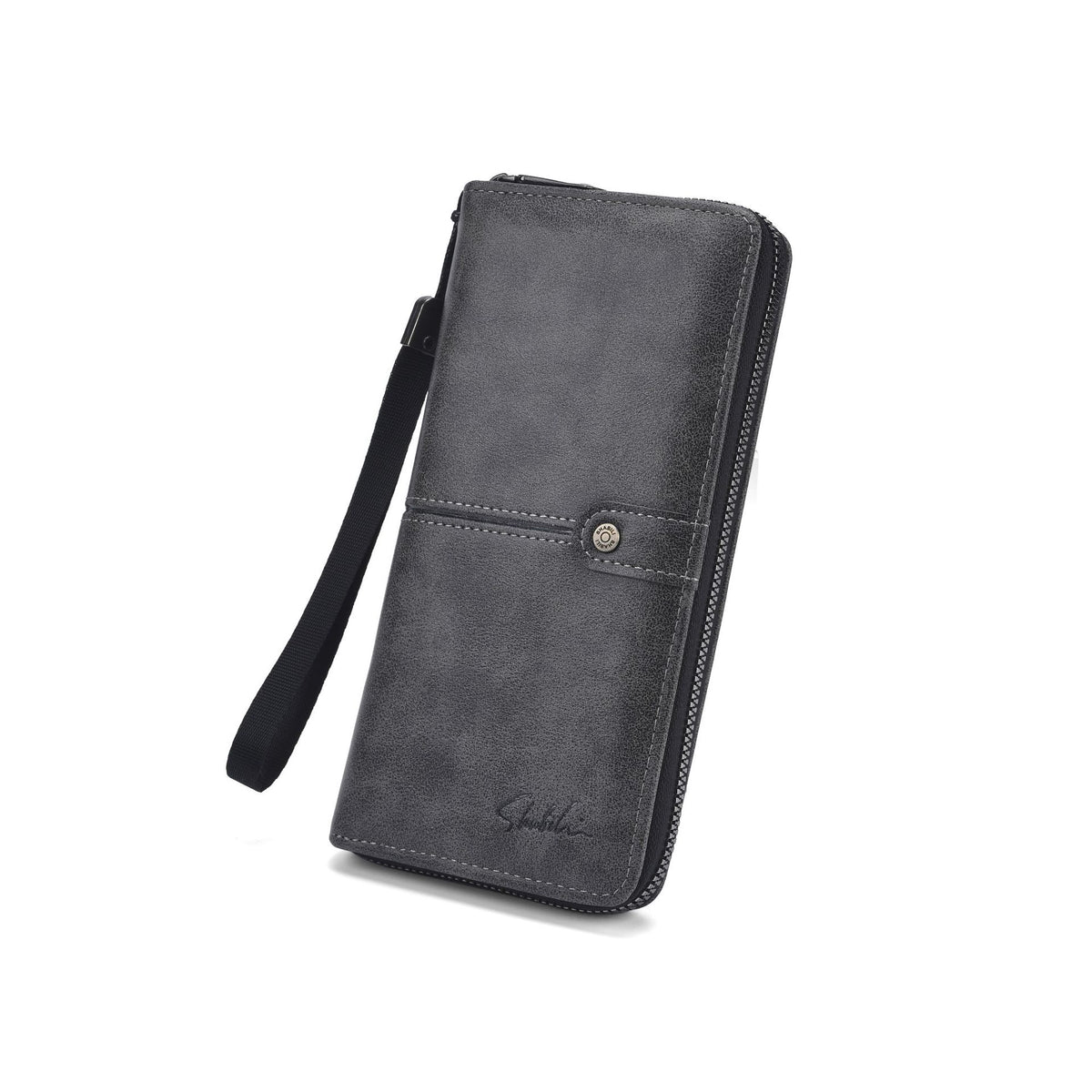 Men's Long Leather Vintage Male Portable Cell Phone Bags