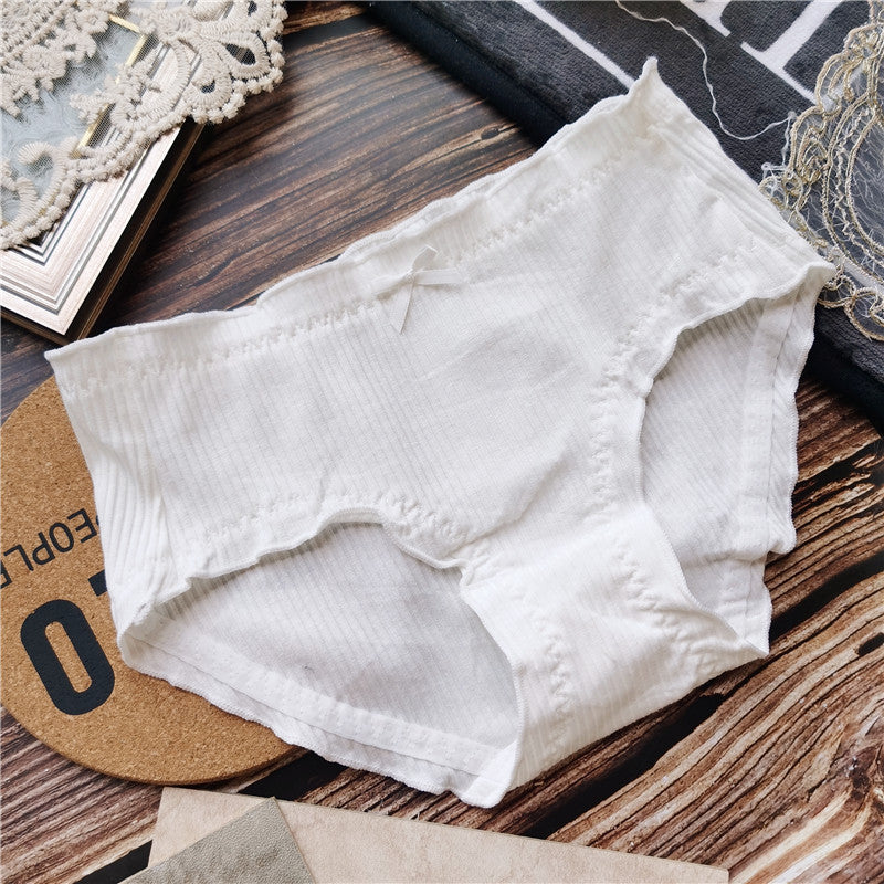 Women's Simple Thread Cotton Bow Comfortable Underwear Panties